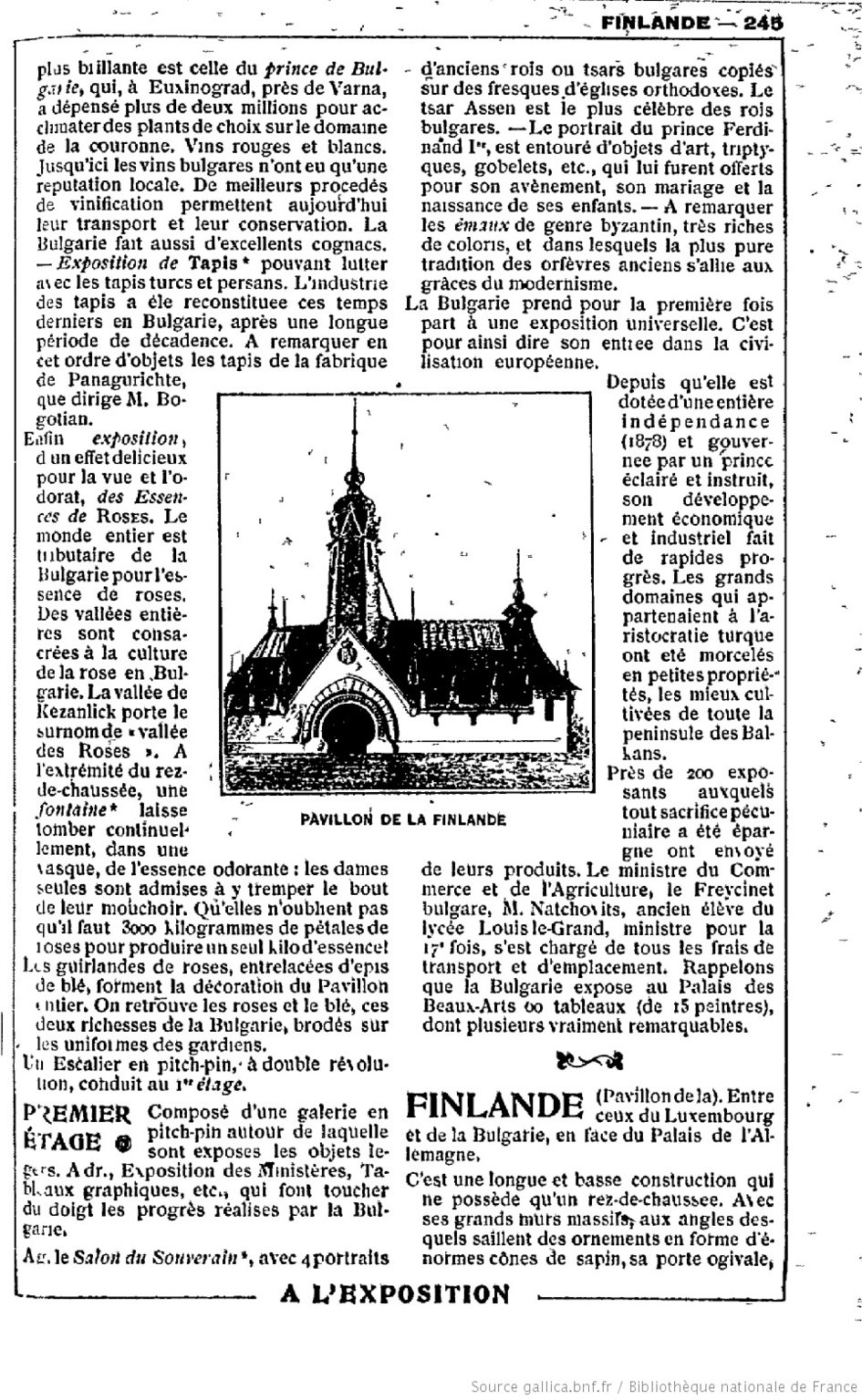 Suomen paviljonki Pariisin maailmannäyttelyssä vuonna 1900 - La France en  Finlande - Ambassade de France à Helsinki